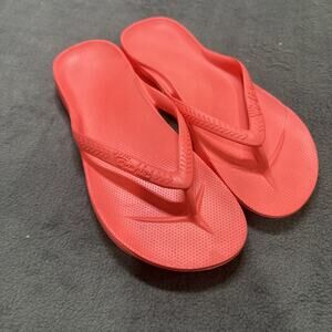 Archies Unisex Arch Support Flip Flops Thong Sandal Coral Mens 7US / Womens 8US